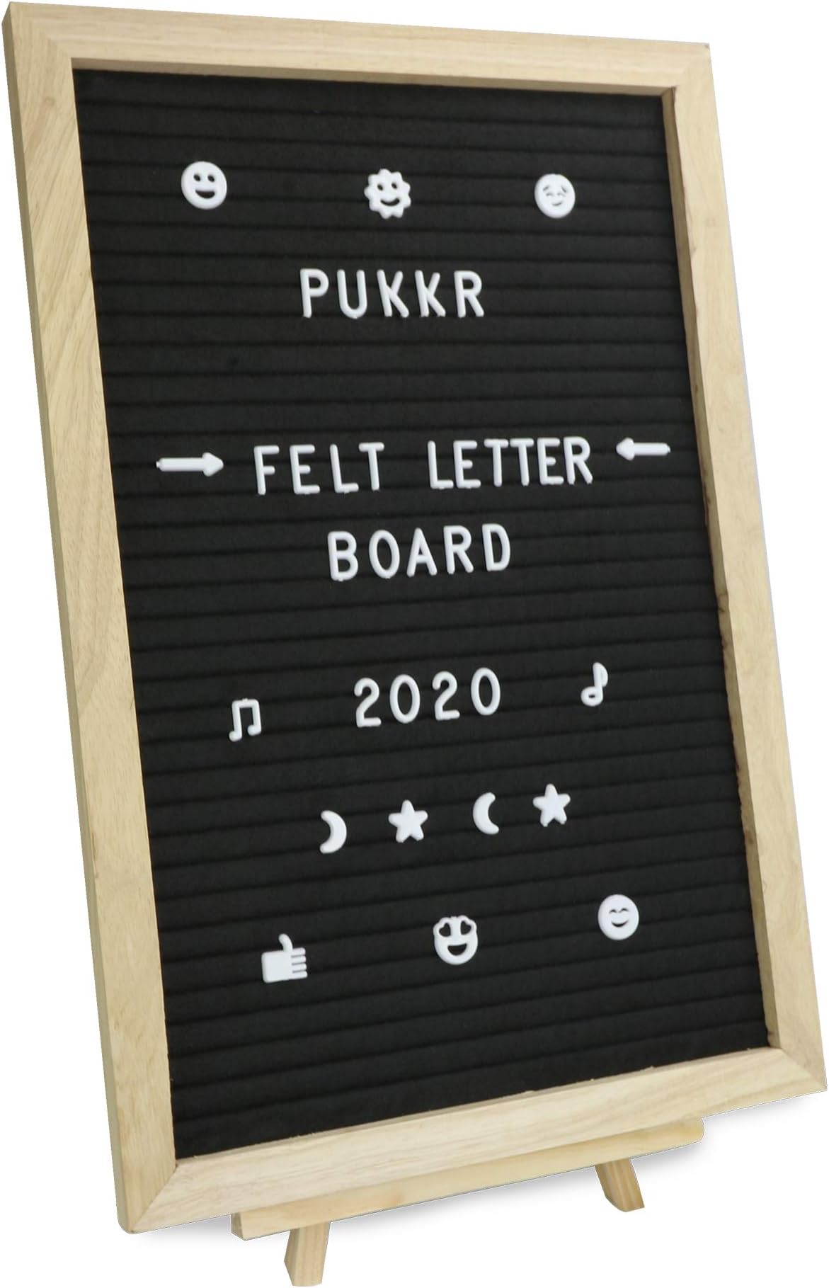Felt Letter Board Message Sign | 322 Letters Included | Creative Peg Notice Board Inspiration | Free Standing or Wall Mounted | Pukkr (12x18In)