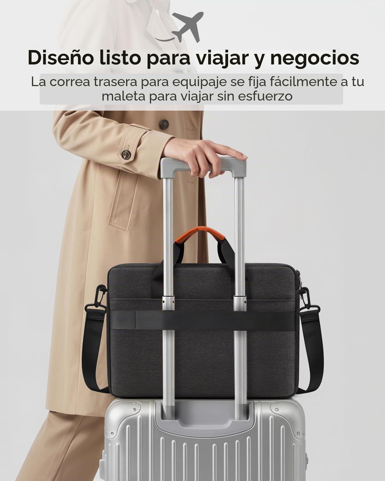 bagasin Bolsa de Transporte para Ordenador portátil de 15 15.6 16 17 17.3 Pulgadas, maletín de Tela Repelente al Agua, Cargador Superior Ligero, para Negocios o Escuela