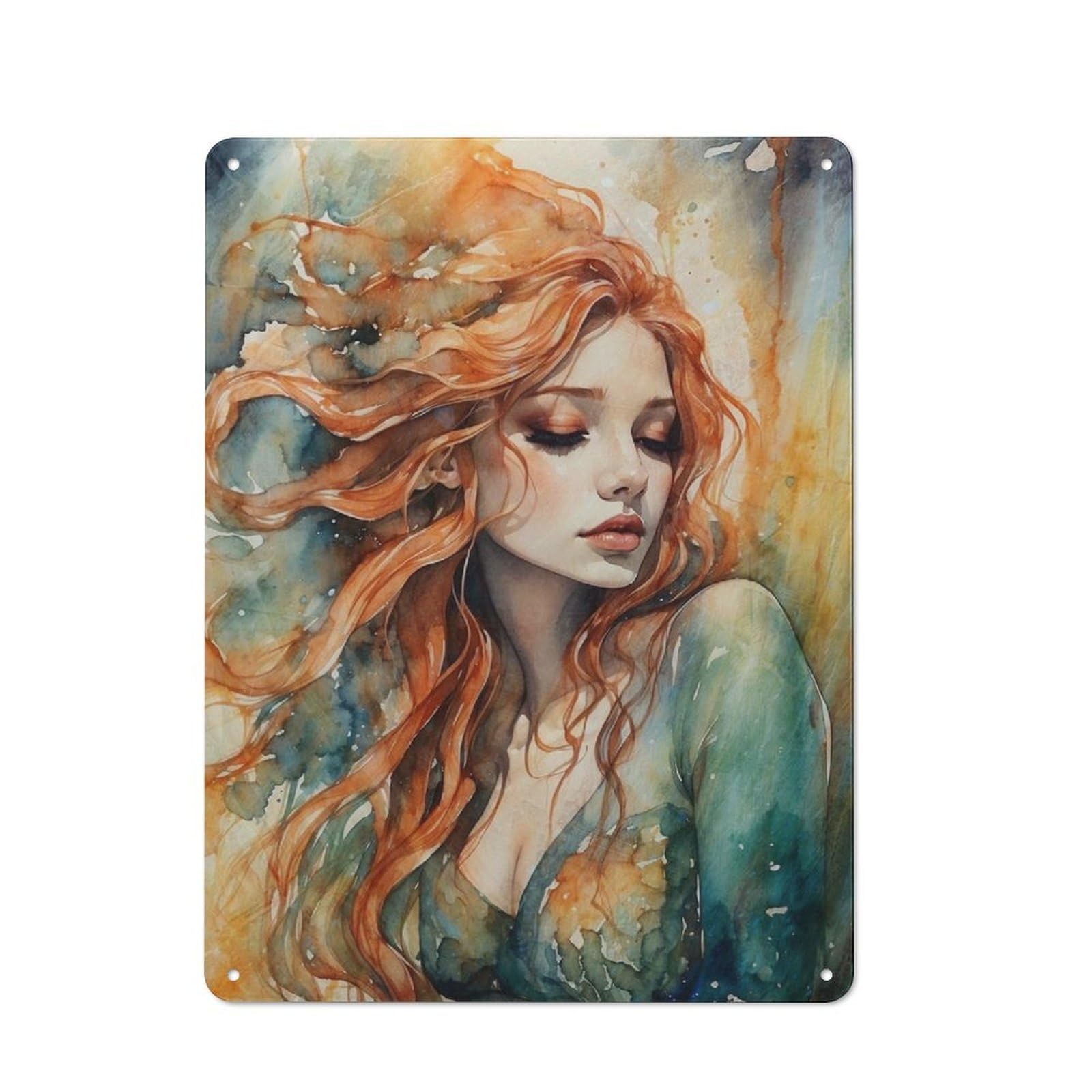 Junmoney Ginger Siren Decorative Metal Plaque 40X30cm, Clean Industrial Industrial Wall Decor For Modern Home, Workshop, Office Or Cafe