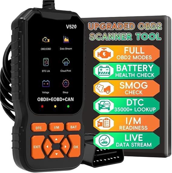OBD2 Scanner Car Code Reader Support Voltage Test and Play Fixd CAN Diagnostic Scan Tool Read and Clear Engine Error