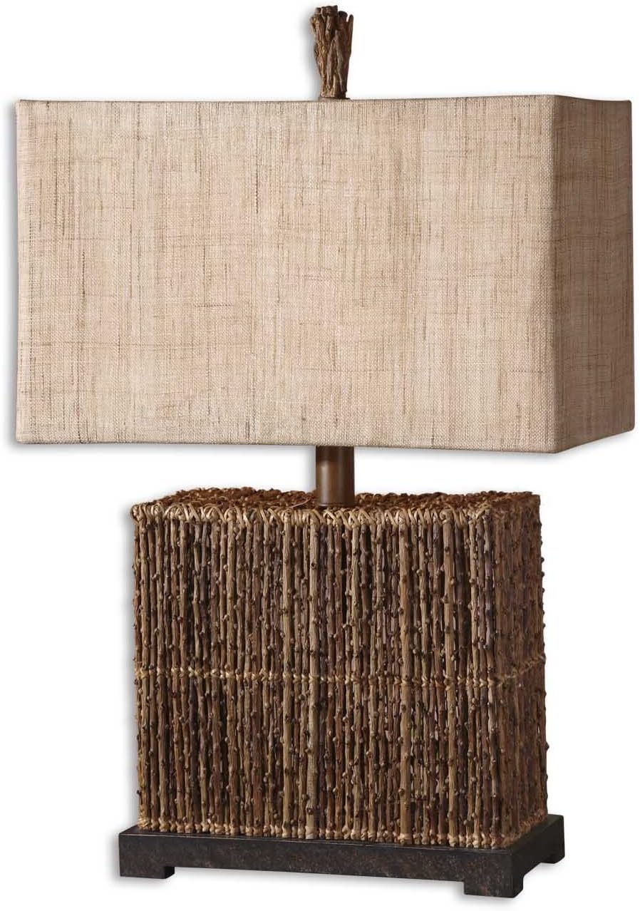 Uttermost Barbuda Palm Braches Table Lamp with Palm Branches Strung Together With Woven Accent