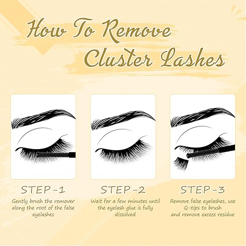 Miniatura 8 de QUEWEL Kit de extensiones de pestañas para bricolaje, 144 racimos de pestañas, herramienta aplicadora de pestañas en racimo, pestañas supersujeta y