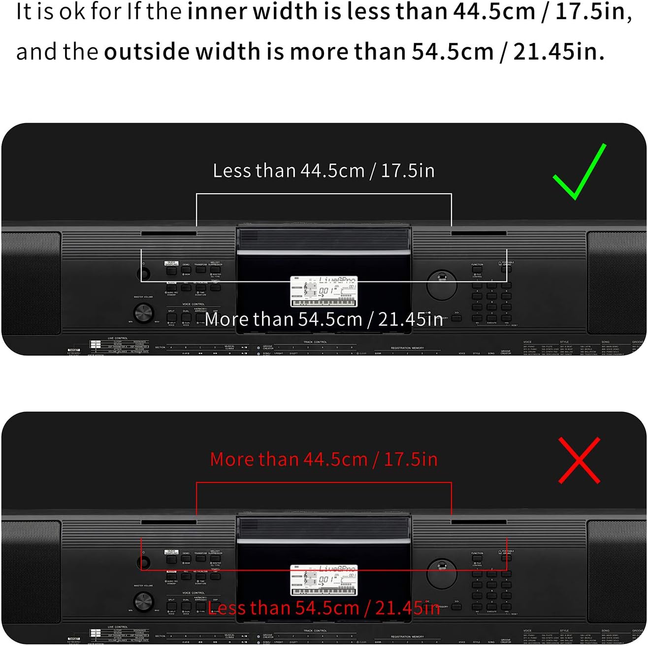 Sheet music stand compatible with Yamaha P85 P95 series electronic piano keyboard (Black)