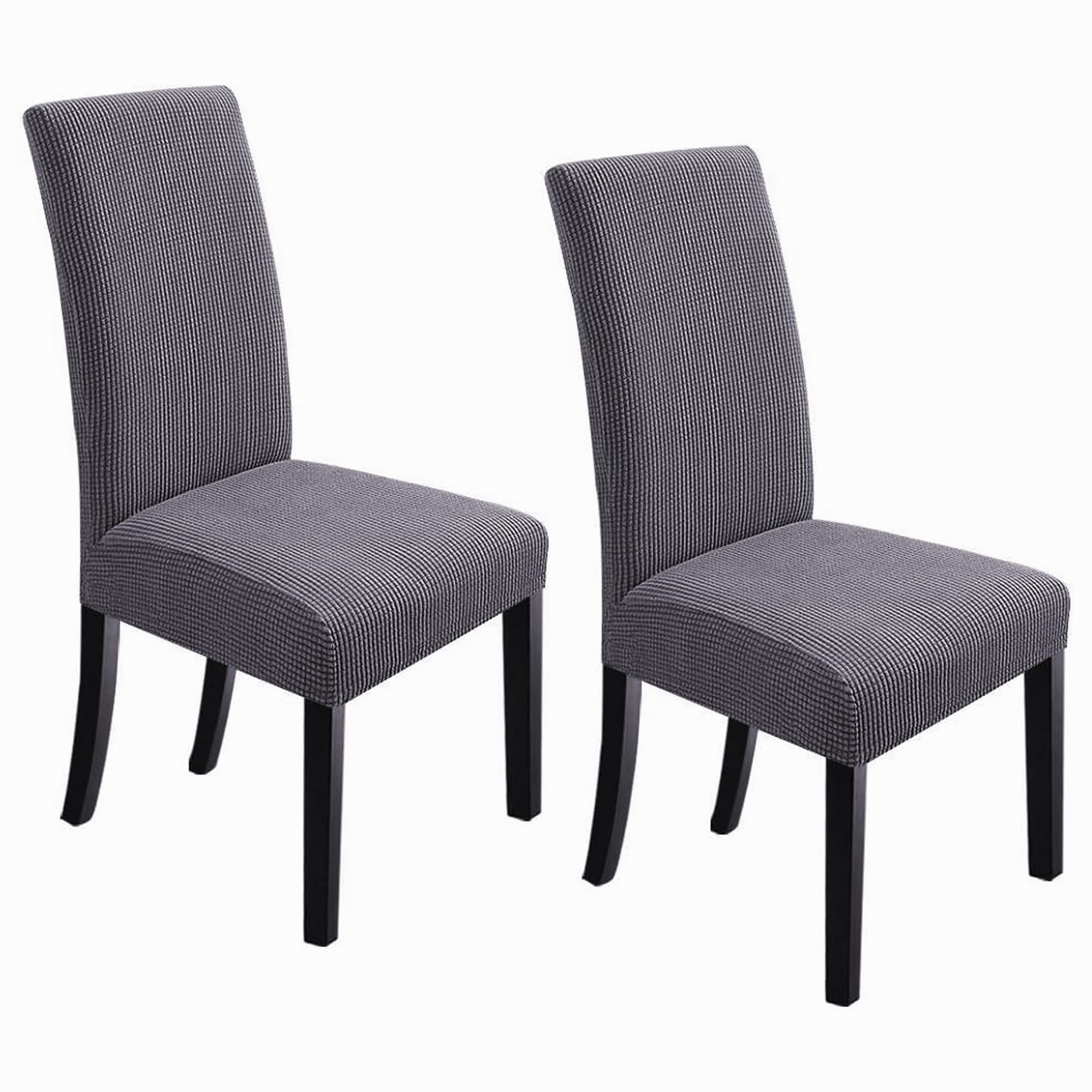 NORTHERN BROTHERS Dining Room Chair Covers Set of 2,Removable Washable Chair Covers for Dining Chairs,Stretch Parson Chair Slipcover(Dark Grey)