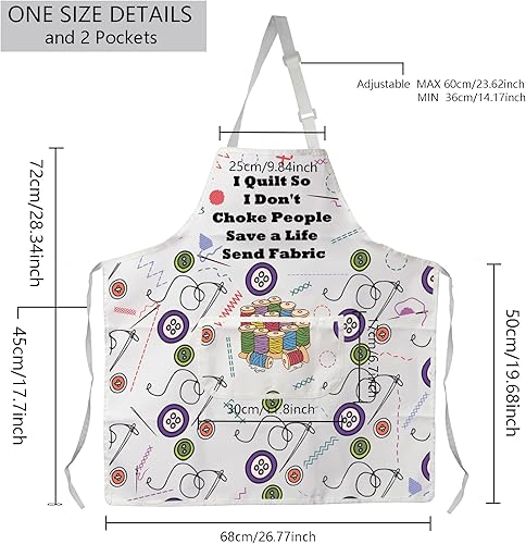 Miniatura 2 de MBMSO Delantales de costura para mujer con bolsillos, acolchados, regalos I Quilt So I Don't Choke People Regalos para alcantarillas y colchas