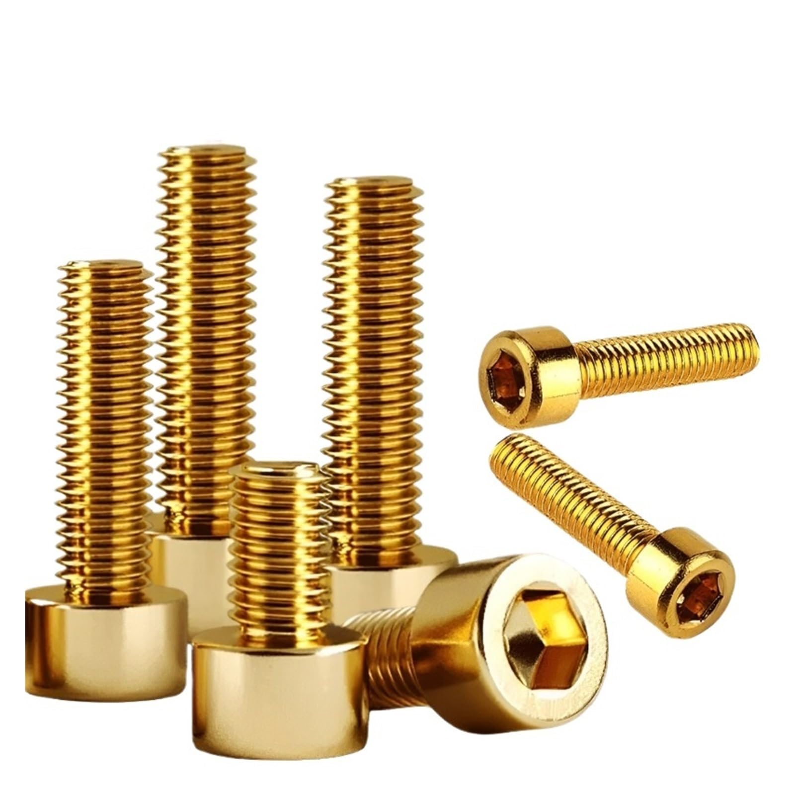 Xuro 2~50pcs DIN912 Pure Brass Hex Socket Cap Head Screws M2 M2.5 M3 M4 M5 M6 M8 M10 Allen Key Head Screw Bolt(4mm,M4 (20pcs))