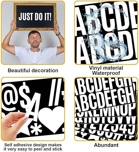 Miniatura 3 de 200 calcomanías de vinilo para letras, 12 hojas de calcomanías de letras grandes de 2.5 pulgadas, autoadhesivas, calcomanías del alfabeto,