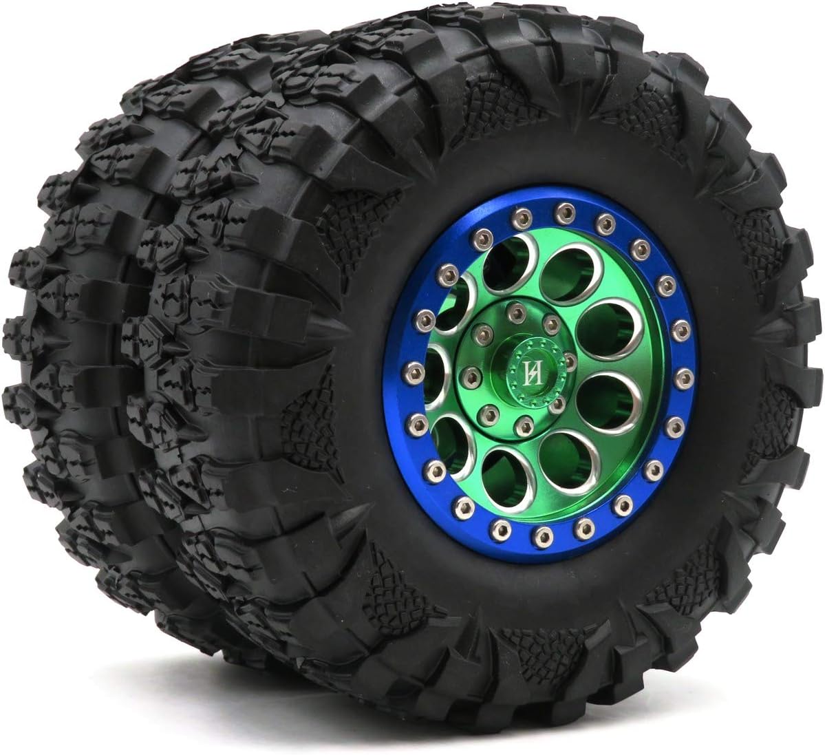 Buу 1 gеt 1 🔥 4pcs RC Crawler 2.2 Mud Terrain Tires Tyres Height (OD):120mm & Aluminum 2.2 Beadlock Wheels Rims Hex 12mm