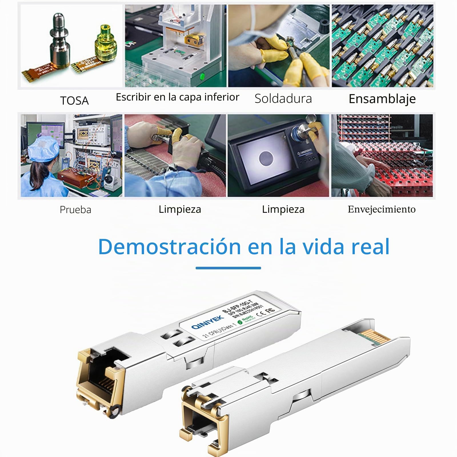 [Paquete de 1] Transceptor SFP+ a RJ45, módulo SFP+ de Cobre, Cat.6a/7, hasta 30 m, para Cisco SFP-10G-T-S, MikroTik S+RJ10, Ubiquiti UF-RJ45-10G, Netgear AXM765, TP-Link, Fortinet