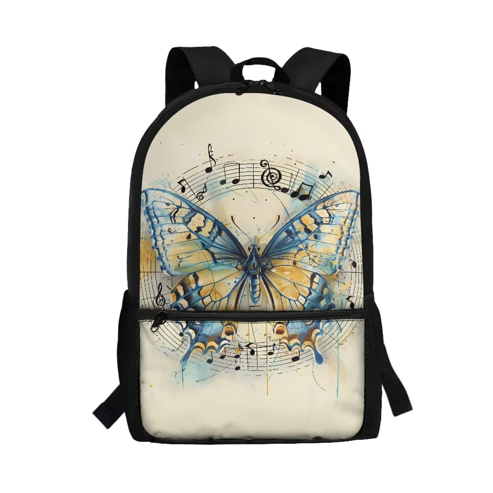 Butterfly Kids Backpack for Girls Elementary Kindergarten Preschool School Bag Beige Teen Backpacks for Girls Middle School Lightweight
