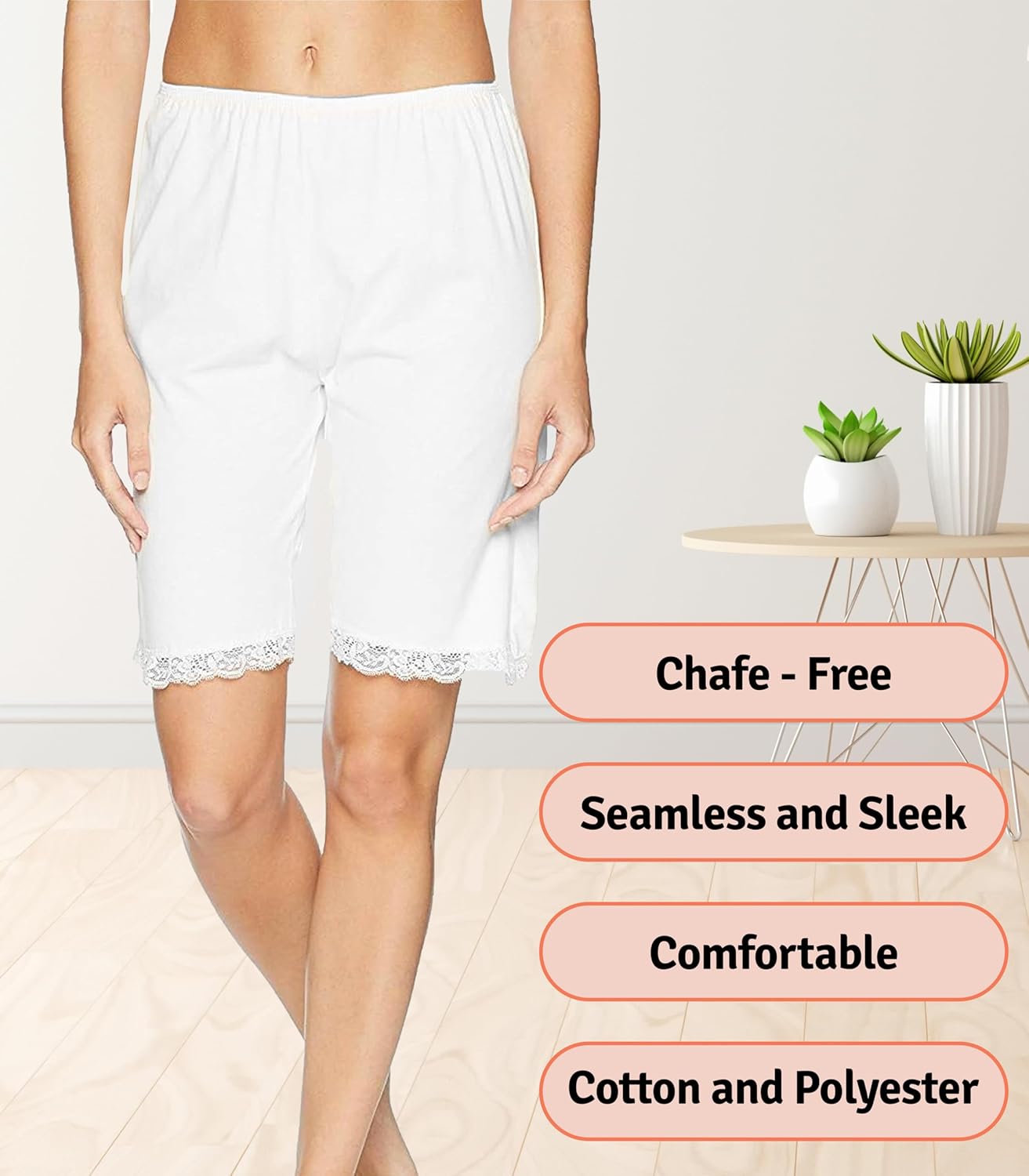 Women's Cotton 20" Pettipants Beige XL -3PK