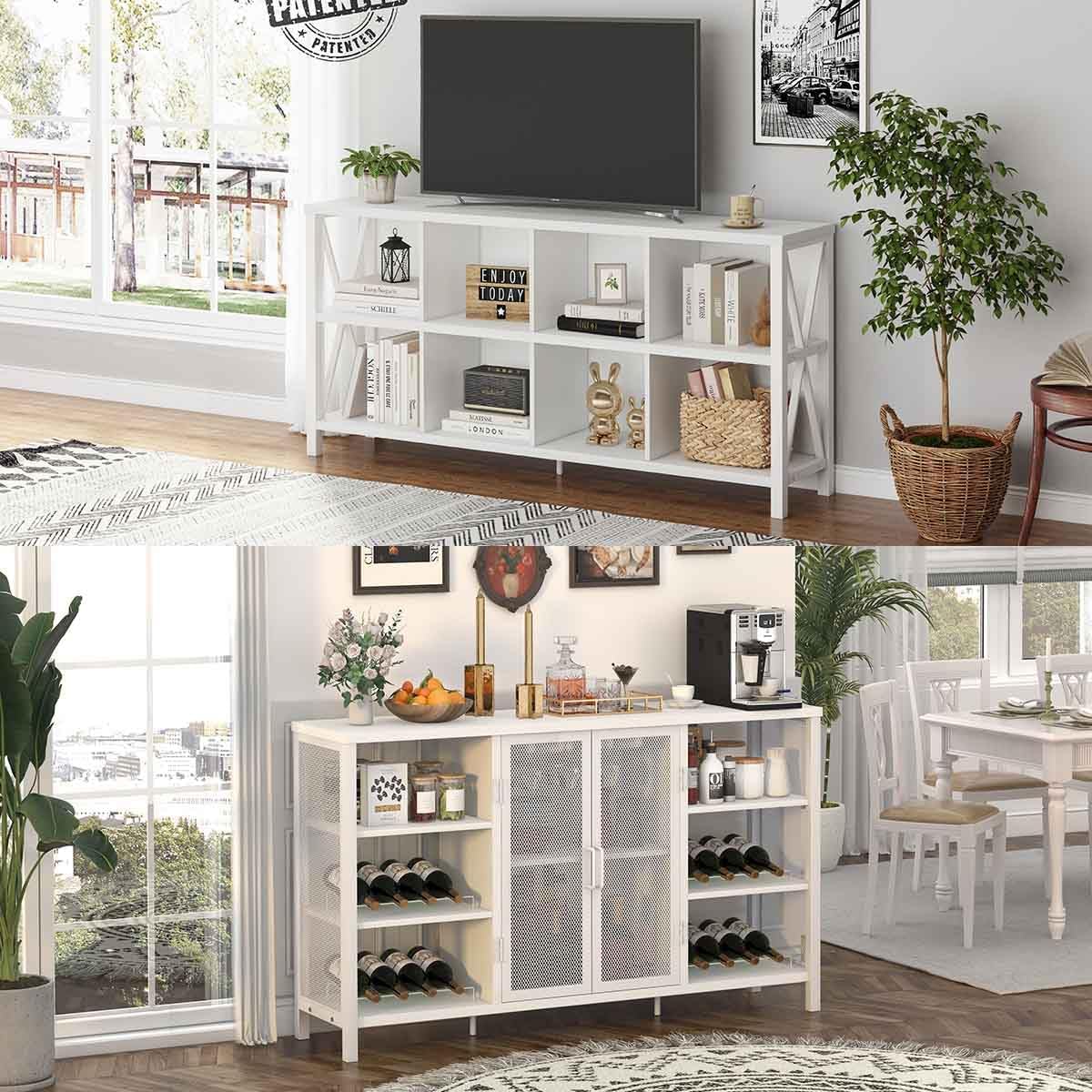 FATORRI 8 Cube Storage Organizer Bookshelf and Bar