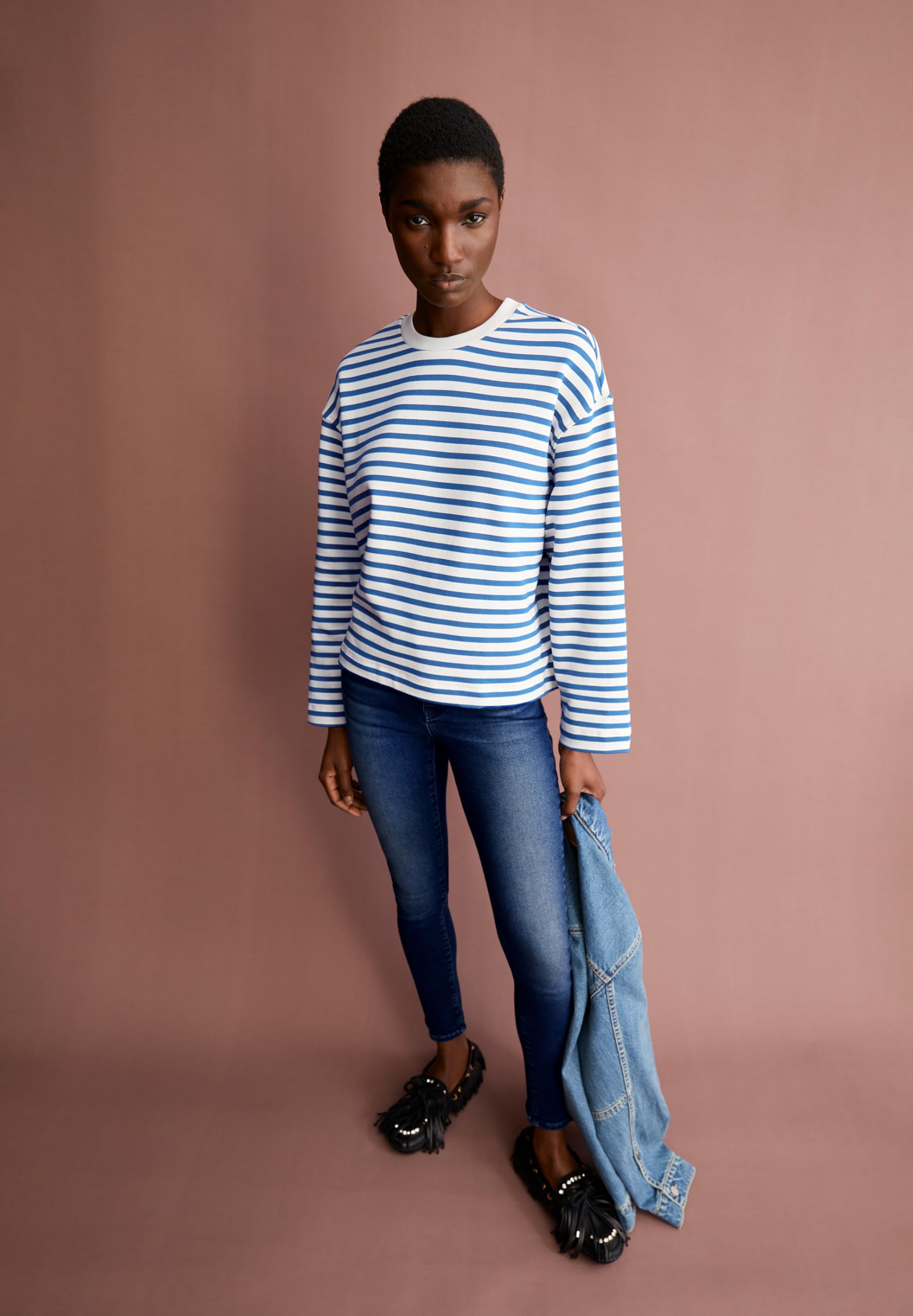 ARMEDANGELS Damen Sweatshirt aus Bio-Baumwolle FRANKAA MAARLEN Stripe Oversized Fit