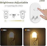 Vista 3 de L LOHAS LED Luz nocturna con sensor de movimiento, paquete de 2, luz nocturna activada por movimiento, luces nocturnas enchufables a la pared, 3CCT