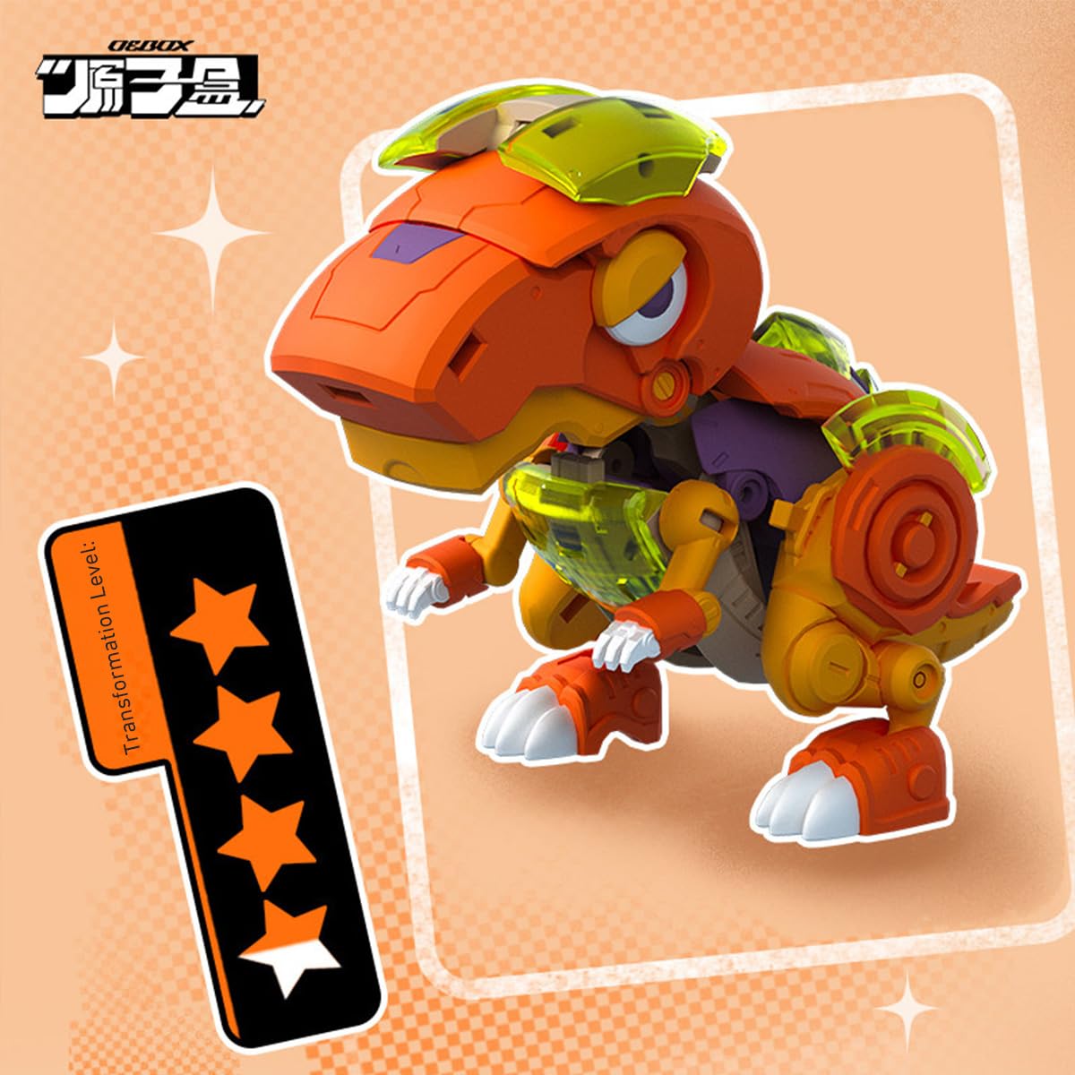 HIPLAY Atomic Box Baobao Dinozaur z Grubymi Brwiami (YH1020) Transformująca się Figurka Akcji Mecha Kolekcjonerska