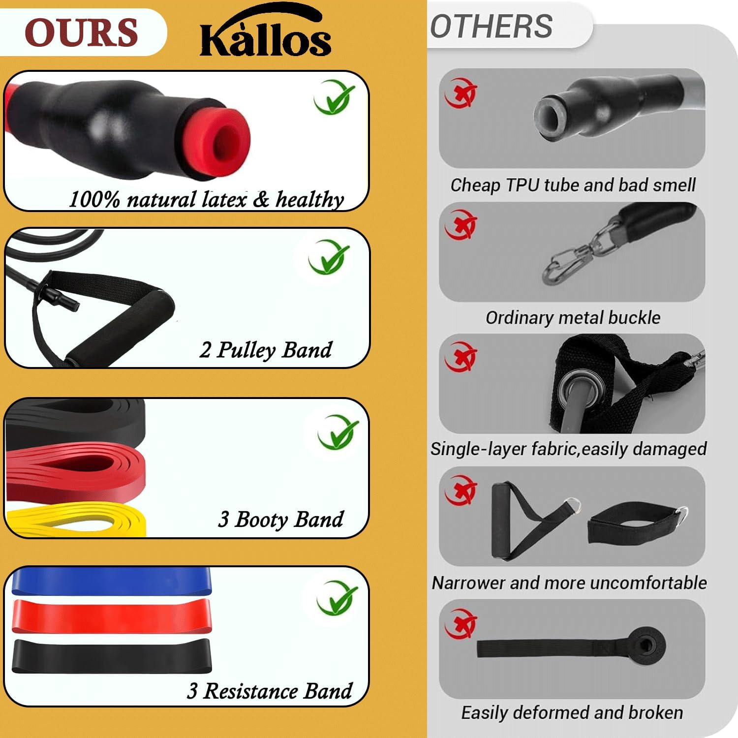 8-Piece Resistance Band Set for Home Workout with Pull-Up Assistance Loop and Booty Bands with Handles Ideal for Full-Body Strength Training Glute Activation and Stretching Fitness Kit