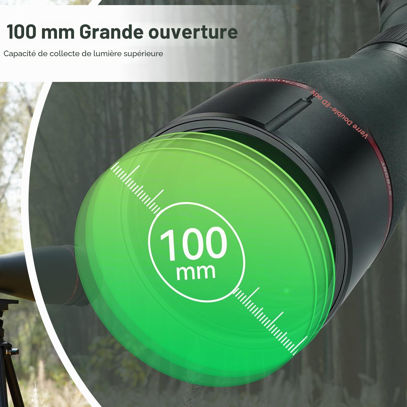 Svbony SA401 APO Longue Vue, 25-75X100 Apochromatique Objectif Double ED FMC, Digiscoping Compatible avec la Caméra WiFi SC001, IPX7 Imperméable pour Observation des Oiseaux, Le tir à la Cible Paysage