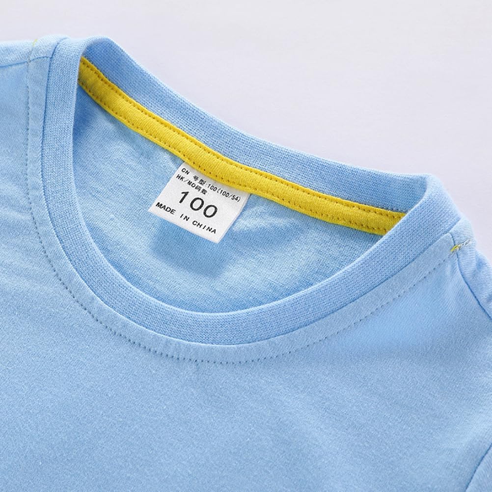 Baby Toddler Solid Color Short Sleeve T-Shirts for Boys Girls Summer Basic Cotton Crewneck Tee Shirt Tops - Image 3