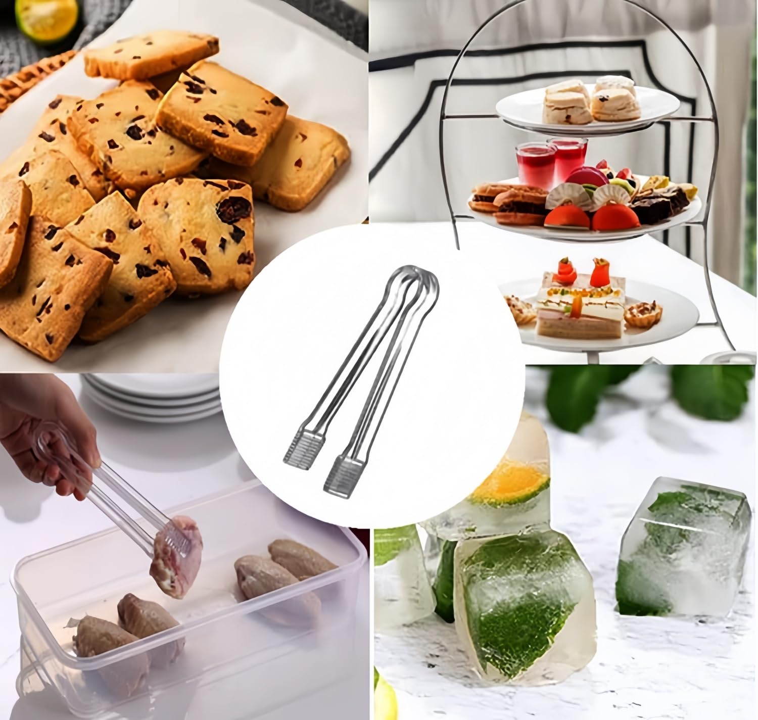 KICHOUSE Pince à Glaçons Acier Inoxydable Pince Alimentaire