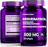 Resveratrol Supplement 500mg – 98% Trans-Resveratrol – 60 Softgels – High Potency Antioxidant for Heart, Immune Strength, Signs of Aging – Non-GMO, Gluten Free - Higher Potency Next to 400mg