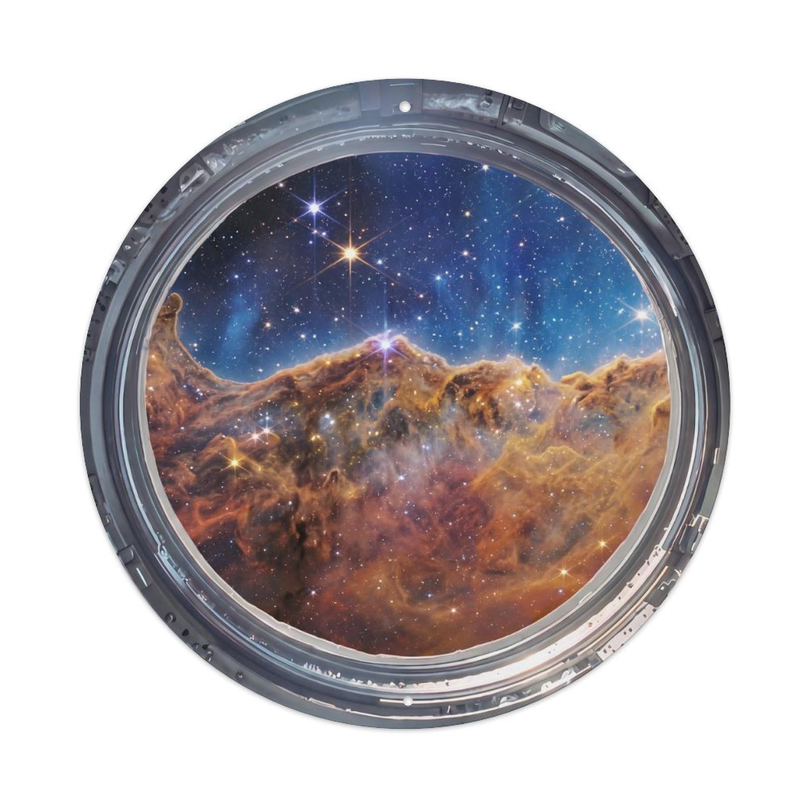 Dust Cloud Pillars from Space Station Porthole Metal Tin Sign
