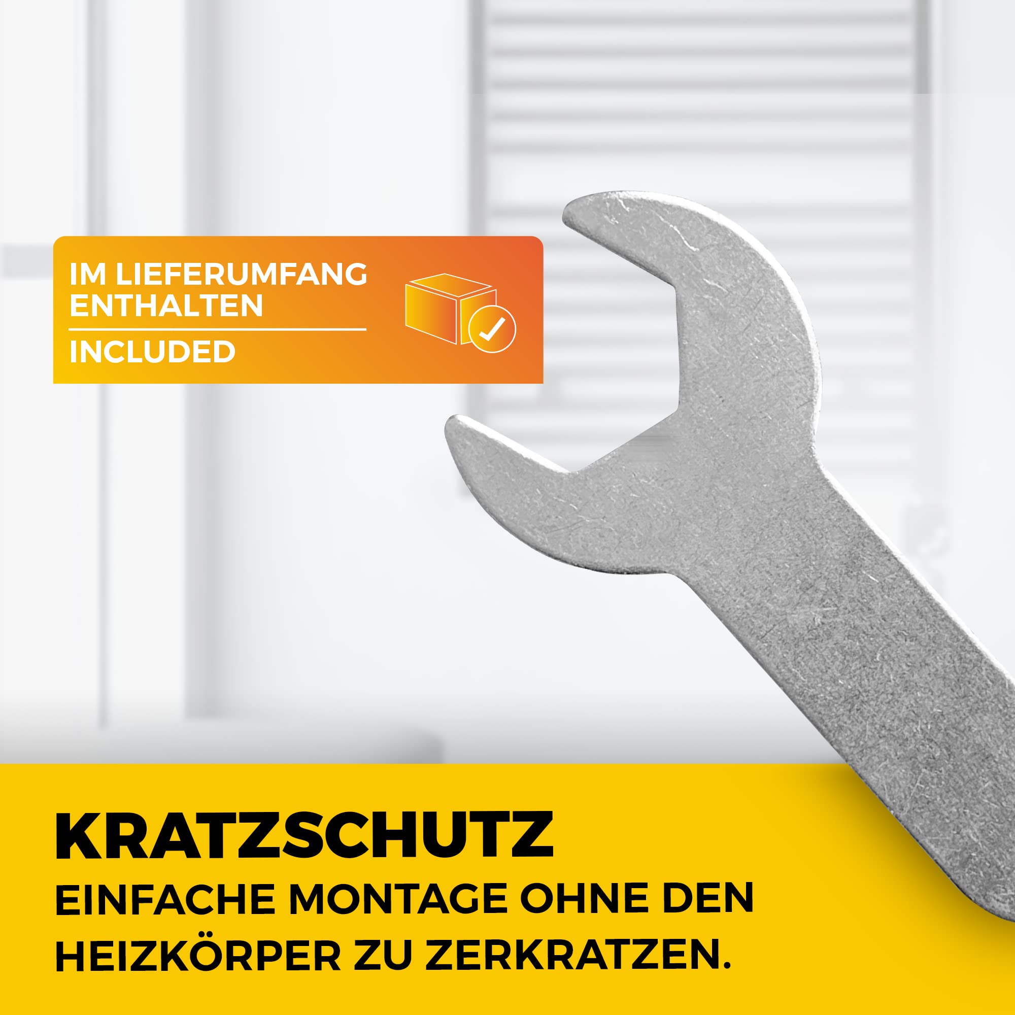 Heizstab für Badheizkörper weiß - 600 Watt Heizstab No. 3 mit Thermostat & Fernbedienung für Handtuchheizkörper