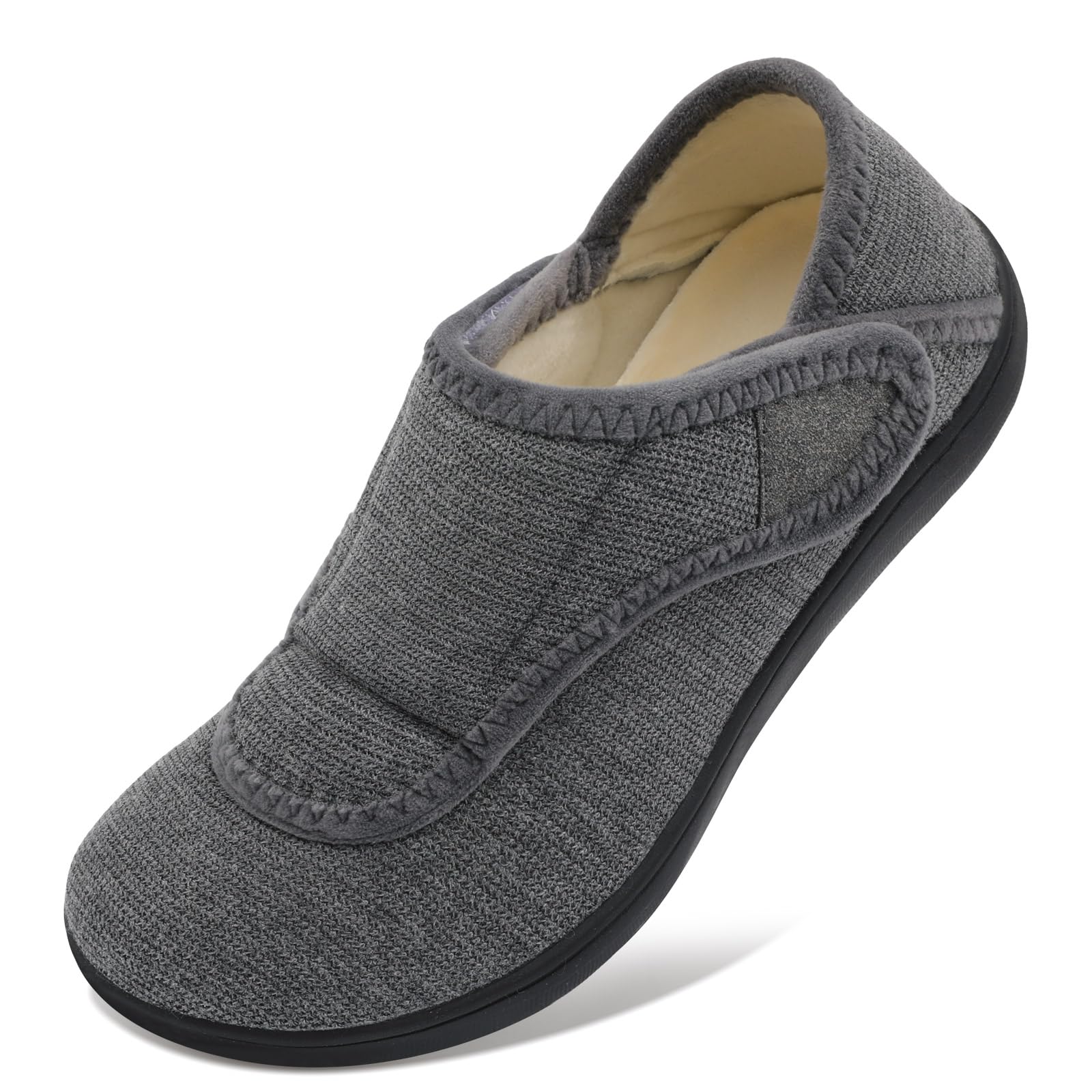 Scurtain Womens Slippers Comfy Wide Diabetic Slippers Adjustable Walking Shoes Neuropathy Orthopedic Recovery House Shoes