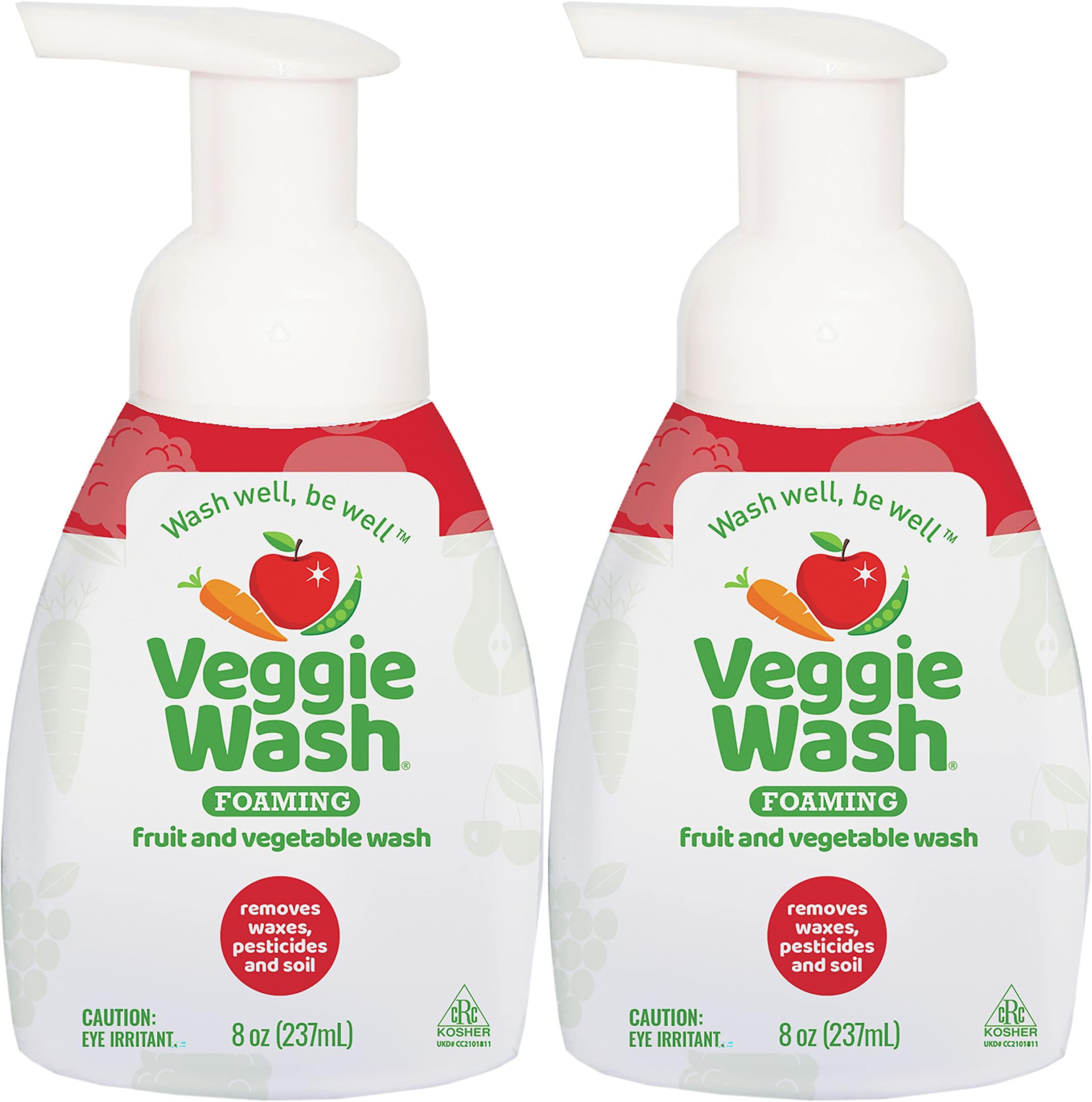 Veggie Wash Foaming Fruit and Vegetable Wash, Ideal for Cleaning Produce, Pack of 2