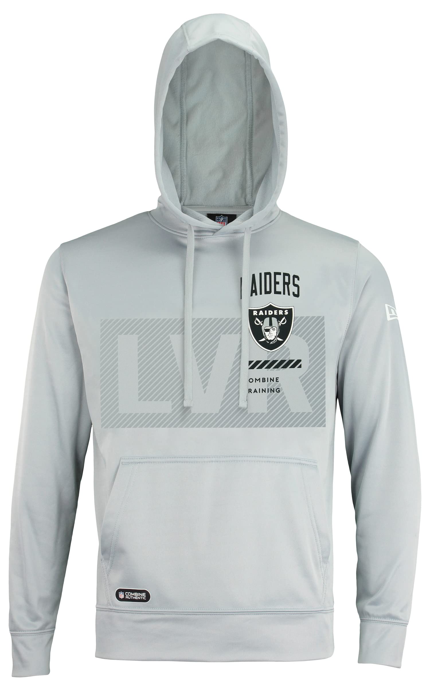 New EraNFL Men's Drill Performance Cool Grey Pullover Hoodie, Pro Football Sweatshirt