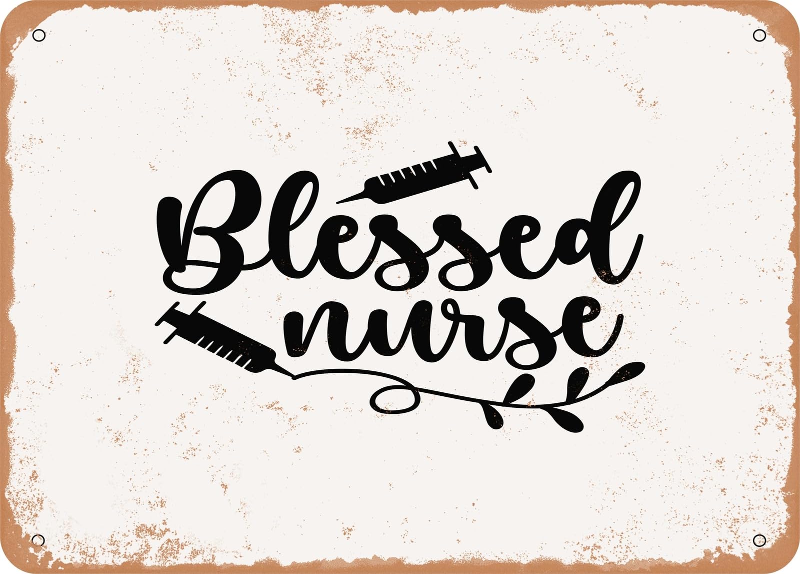 Miaomansenstore Metal Sign - Blessed Nurse - 4 - Vintage Look Sign Home Decor