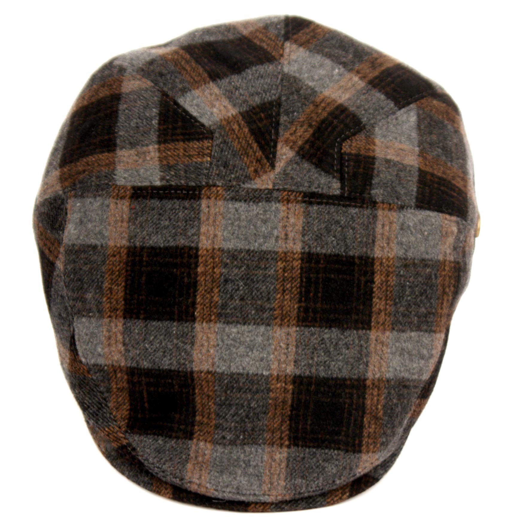 Epoch hats Wool Blend Hollywood Men's Graham Paneled Flat Ivy Cap (L/XL, IV3008DK Gray)