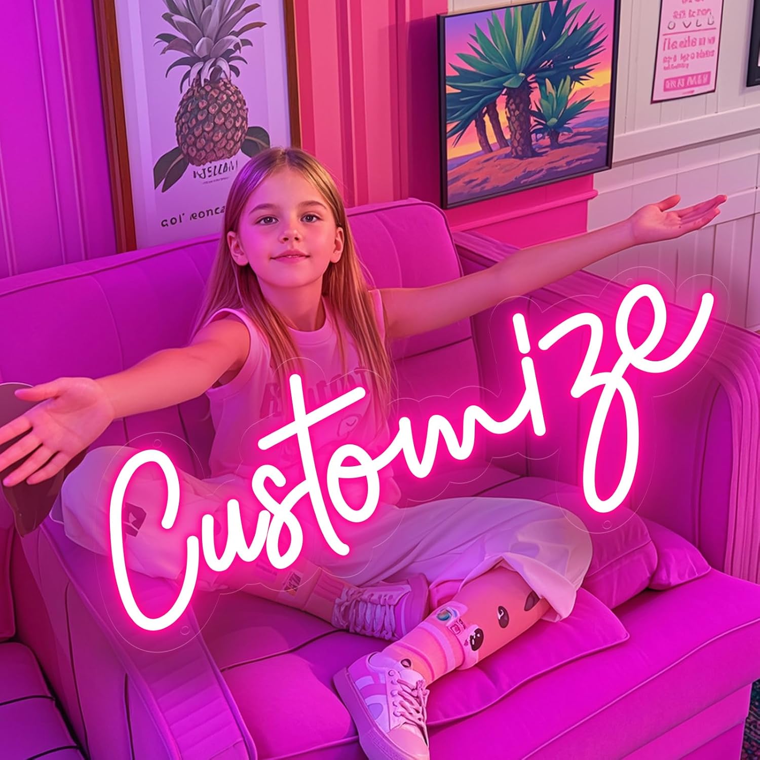Custom Neon Sign, LED Name Signs Personalized for Girls Bedroom Decor, Light Up Sign Customizable for Bar Wedding Birthday Party Gifts