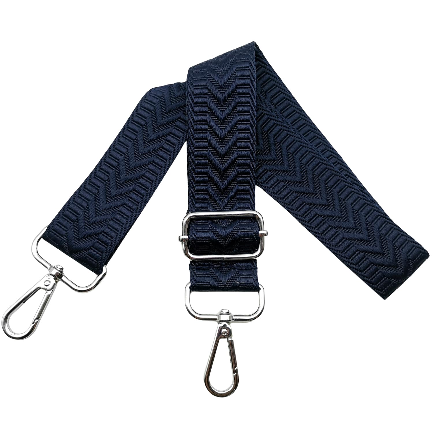 Omxyinma Bag Straps Replacement Handbag Strap Wide 3.8 cm with Silver Hardware Buckle, Shoulder Straps for Bags, Crossbody Handbags Women, Dark blue, U2