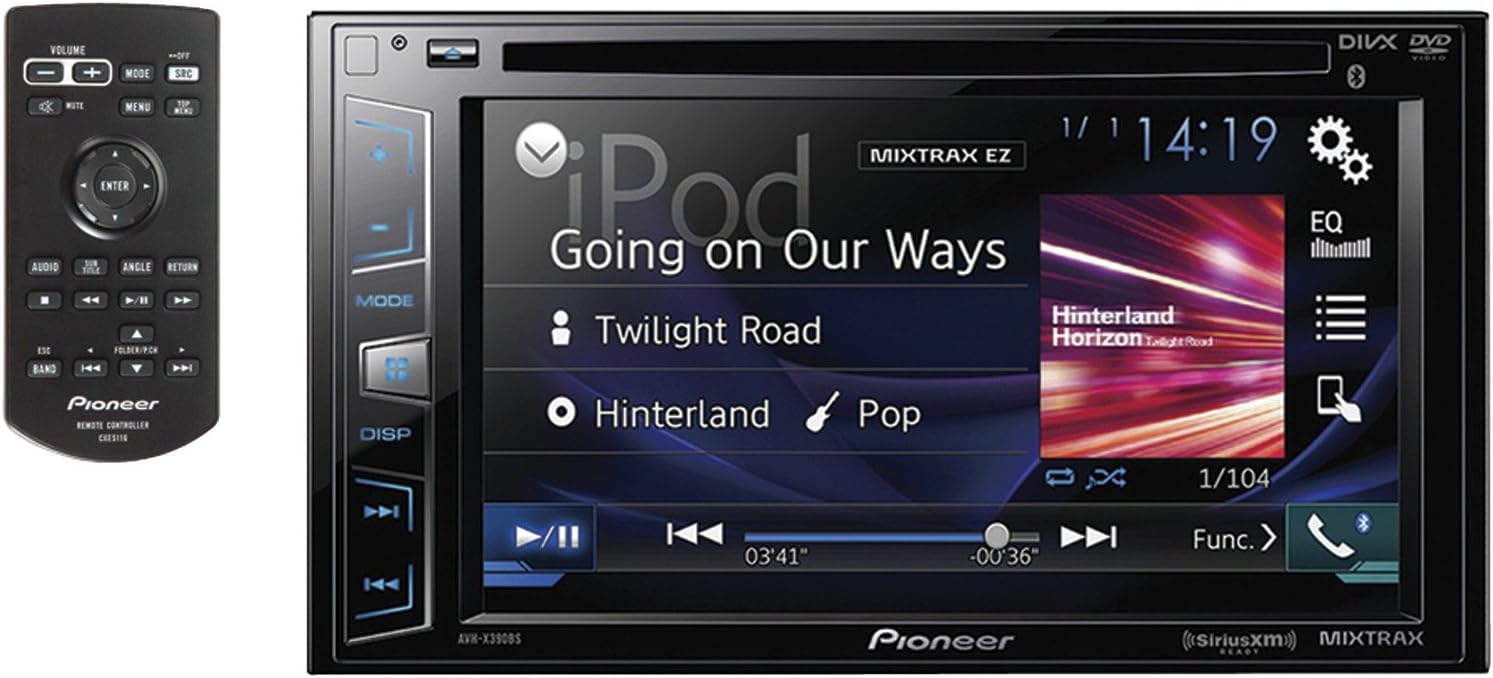 Pioneer AVH-X390BS Double Din Bluetooth in-Dash DVD/CD/Am/FM Car Stereo Receiver with 6.2 Inch Wvga Screen/Sirius Xm-Ready