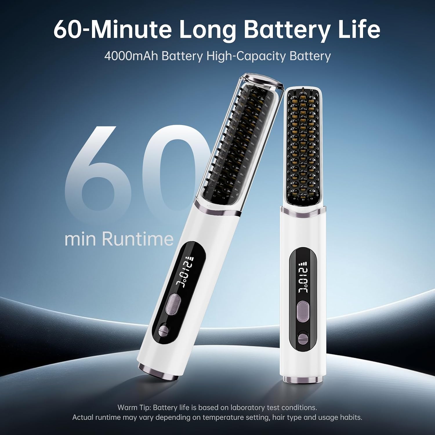 Cordless Hair Straightener Brush, Negative Ionic Hot Comb for Women Travel