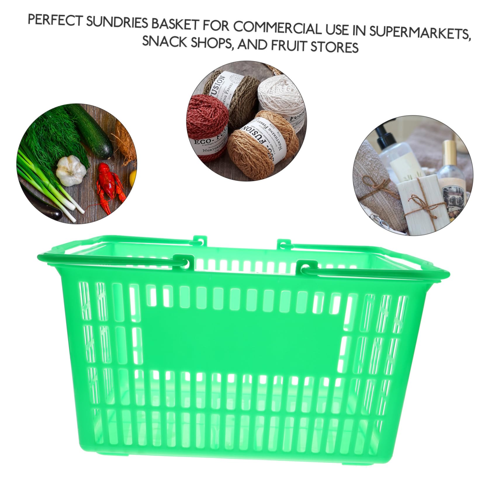 ABOOFAN Großer Grüner Kunststoff Einkaufskorb Mit Ergonomischem Griff Stabiler Faltbarer Handkorb Für Supermarkt Obstladen Snacks Dickes Material Praktischer Aufbewahrungsbehälter