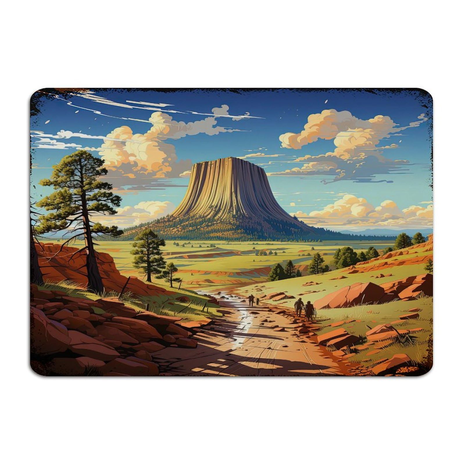 Autravelco Style-5 Rustic Metal Signs Devils Tower National Monuments Home Decor Aluminum Tin Signs For Restaurants Gate Bedroom Nature Scenery Paintings Art Poster Gift For Front Door 10X14 Inch