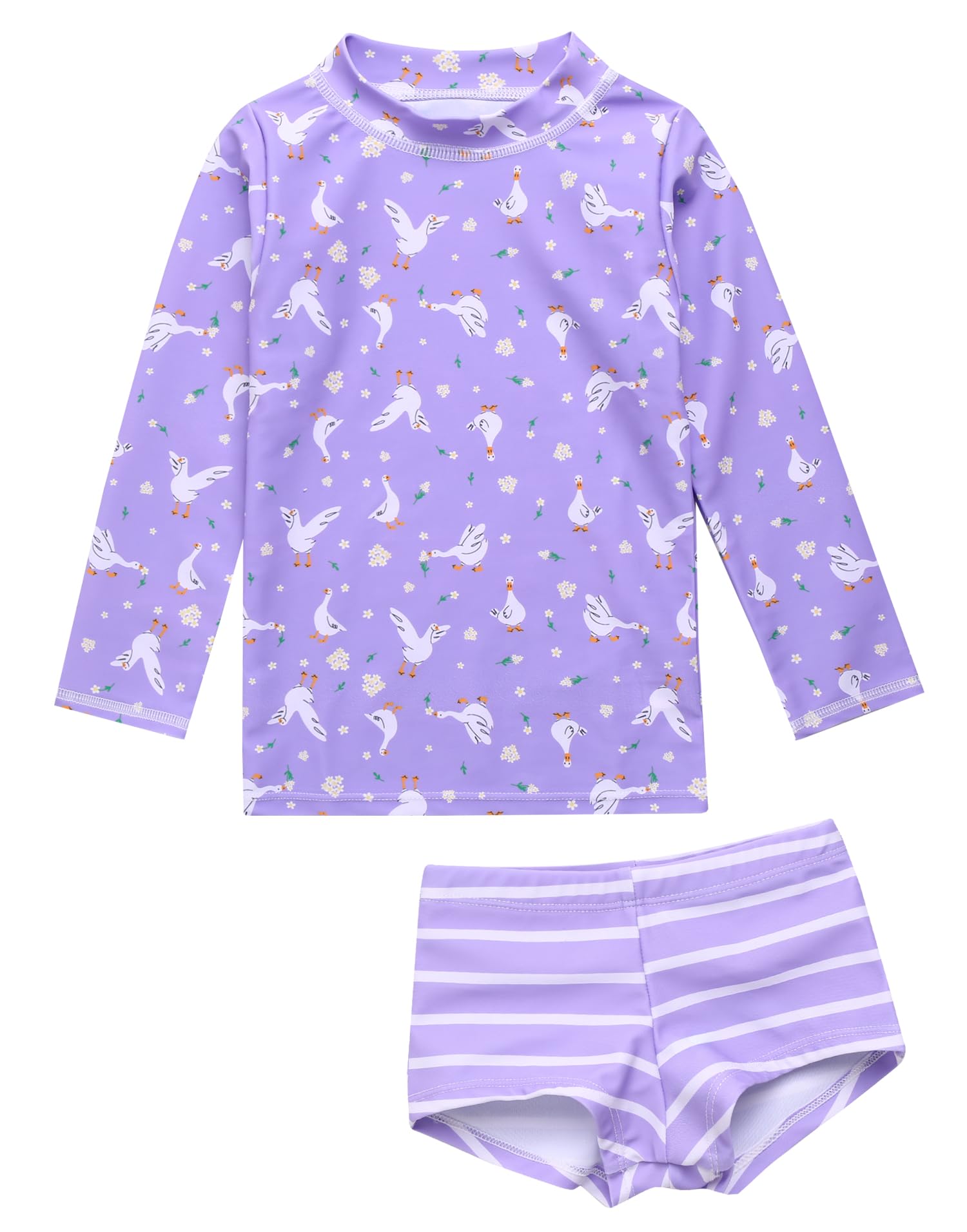 VAENAIT BABY Girls Rash Guard Swimsuit UPF 50+ Long Sleeve Toddler Bathing Suit Ribbon Stawberry Floral Fruit for 2~8Years