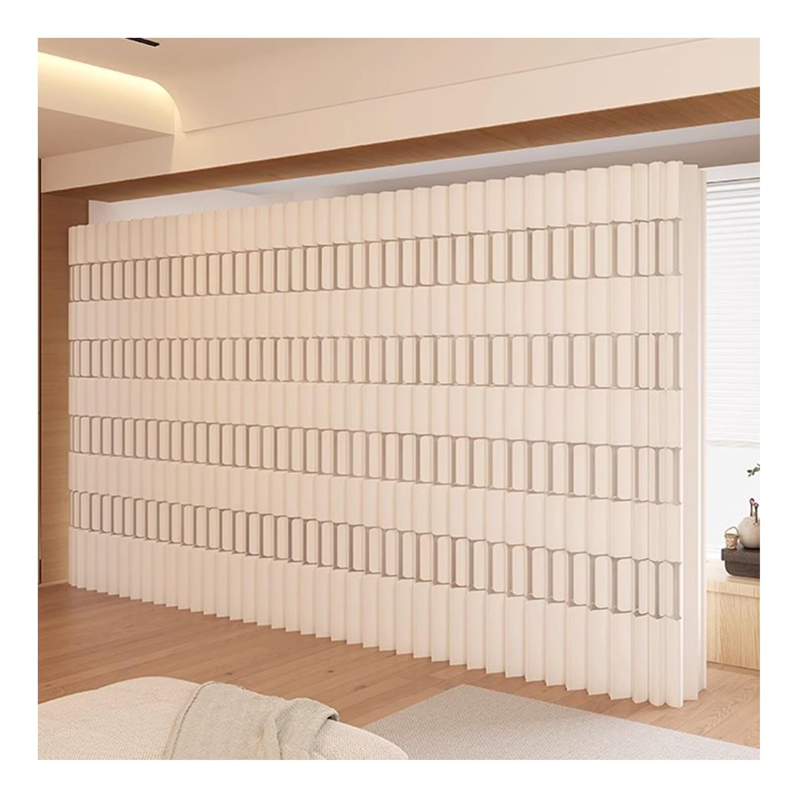 Biombo Separador Divisor De Habitación De Papel Kraft, Pantallas De Privacidad Plegables Para Oficina En Casa, Divisor De Habitación Retráctil De 6-16 Pies, Pared Decorativa Independiente(3x1.6 m/9.84
