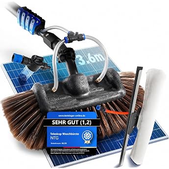 NTG Telescopic Washing Brush 3.6 m 3-in-1 Water Connection Microfibre + Puller