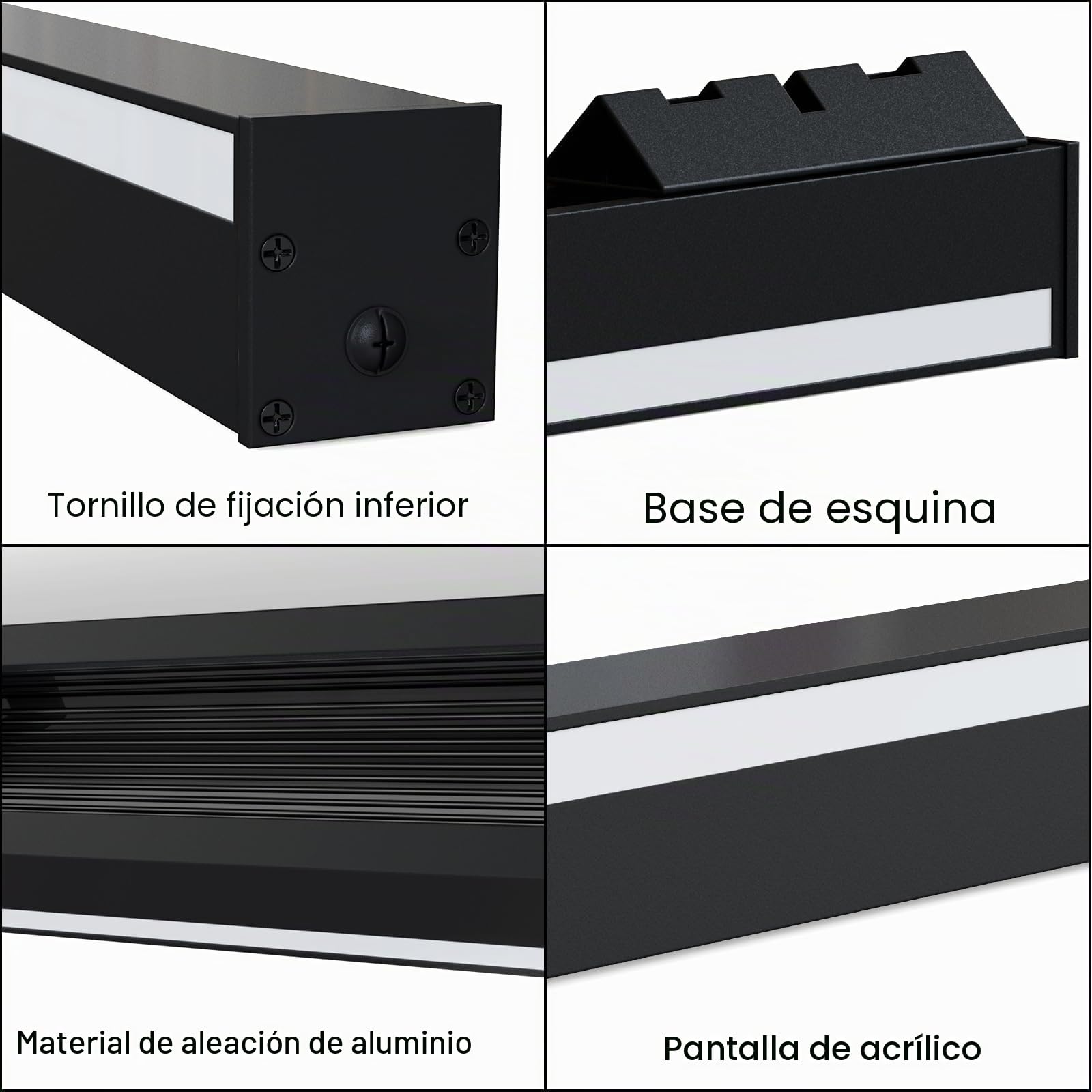 LANMOU Aplique de Pared Interior LED Esquina 90cm Regulable con Enchufe | Lámpara de Pared Largo Moderna de Aluminio con Mando a Distancia ＆ Temperatura de Luz 3000K-6500K, para Salón o Dormitorio