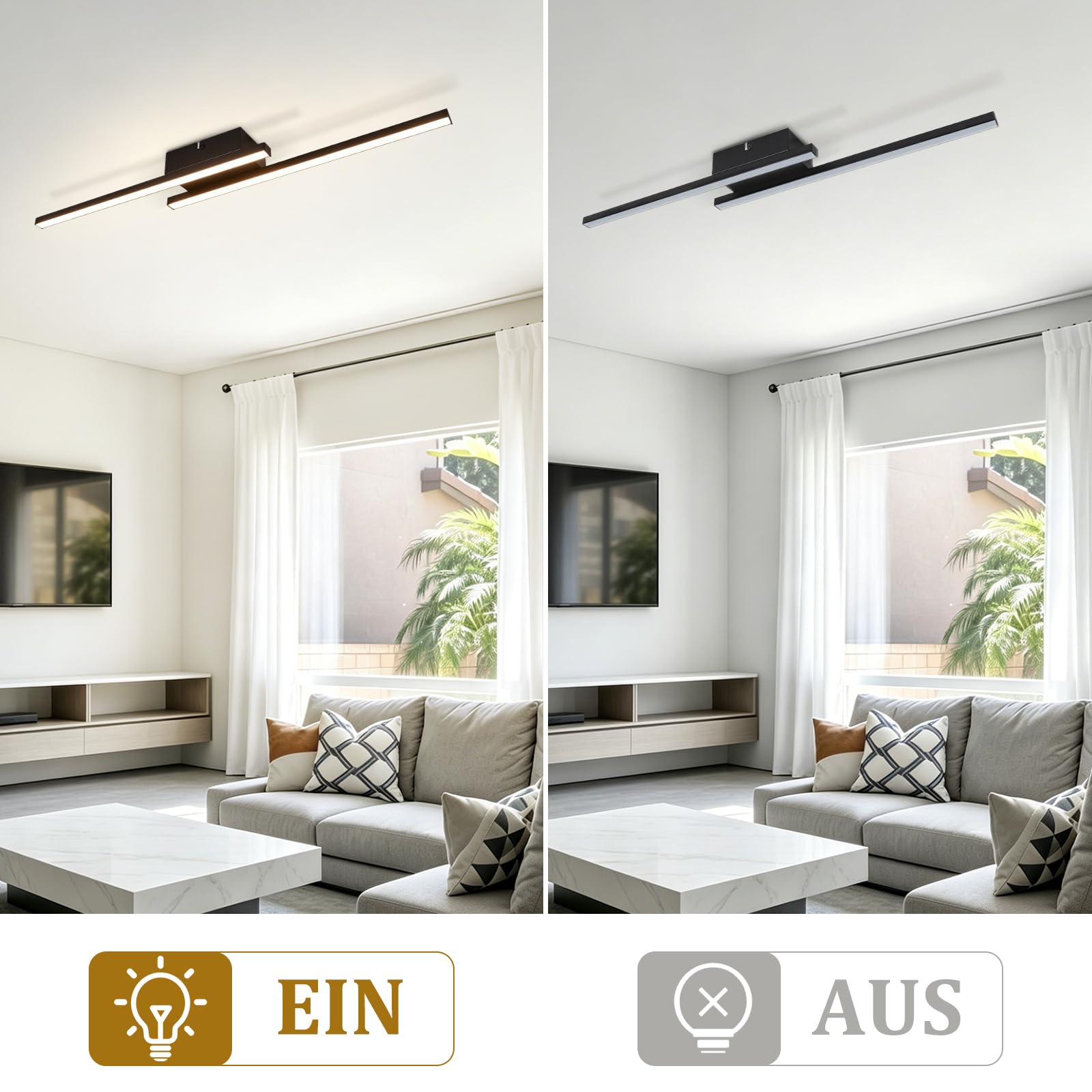 LED Deckenlampe Schwarz Flurlampe 3ER Deckenleuchte Küchenlampe | 4000K Naturweiß12W Schlafzimmerlampe Modern für Küche Schlafzimmer Balkon Esszimmer Wohnzimmer