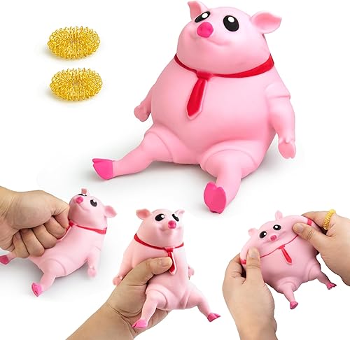 Juguetes de cerdo para apretar, juguete elástico de cerdo rosa, novedosos juguetes divertidos para aliviar el estrés, juguetes para reducir el