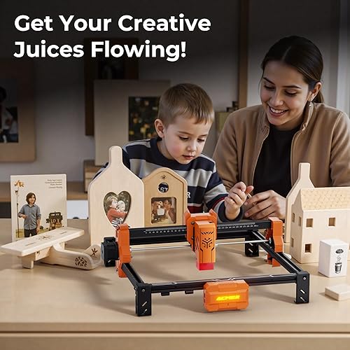 Miniatura 2 de Grabador láser, ACMER 7 W (7000 mW), salida de 48 W, precisión de 0.000 in, área de 11.811 x 11.811 in, velocidad de 393.701 inmin, para madera,