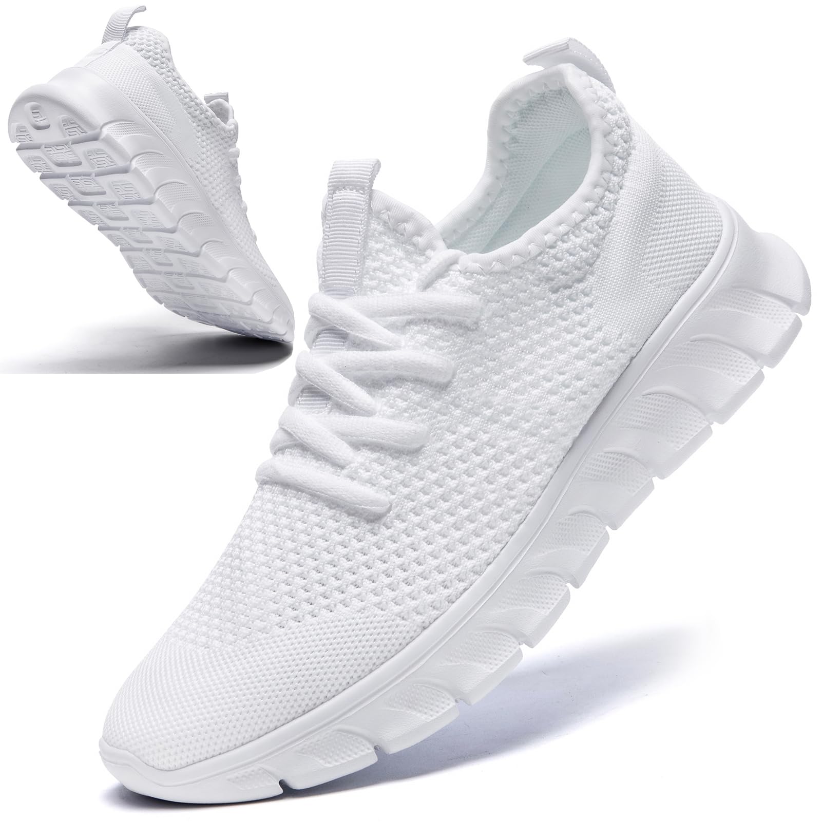 White Sneakers for Womens Mens Running Shoes Tennis Gym Shoe Unisex Light-Weight Cushion Walking Sneaker Ladies Size Women