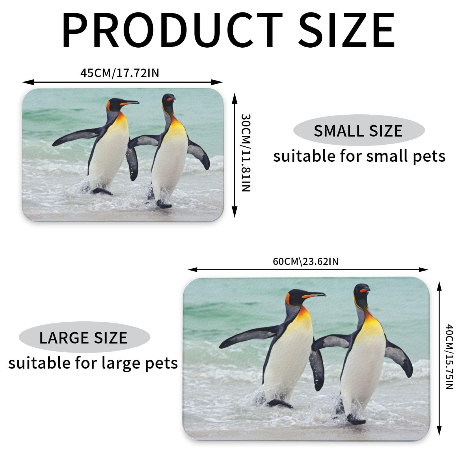 Niedliche Pinguin-bedruckte Futternapf-Matten, rutschfeste und geschmacksneutrale Futtermatten für Hunde und Katzen