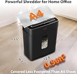 VidaTeco 6-Sheet Déchiqueteuse de papier coupe croisée pour le bureau à domicile, 3,04-Gallon Bin P-4 Sécurité Anti-Jam & Protection contre la surchauffe, carte de crédit compacte pour les shreds lourds, CD, Agrafé & Couper - ETL