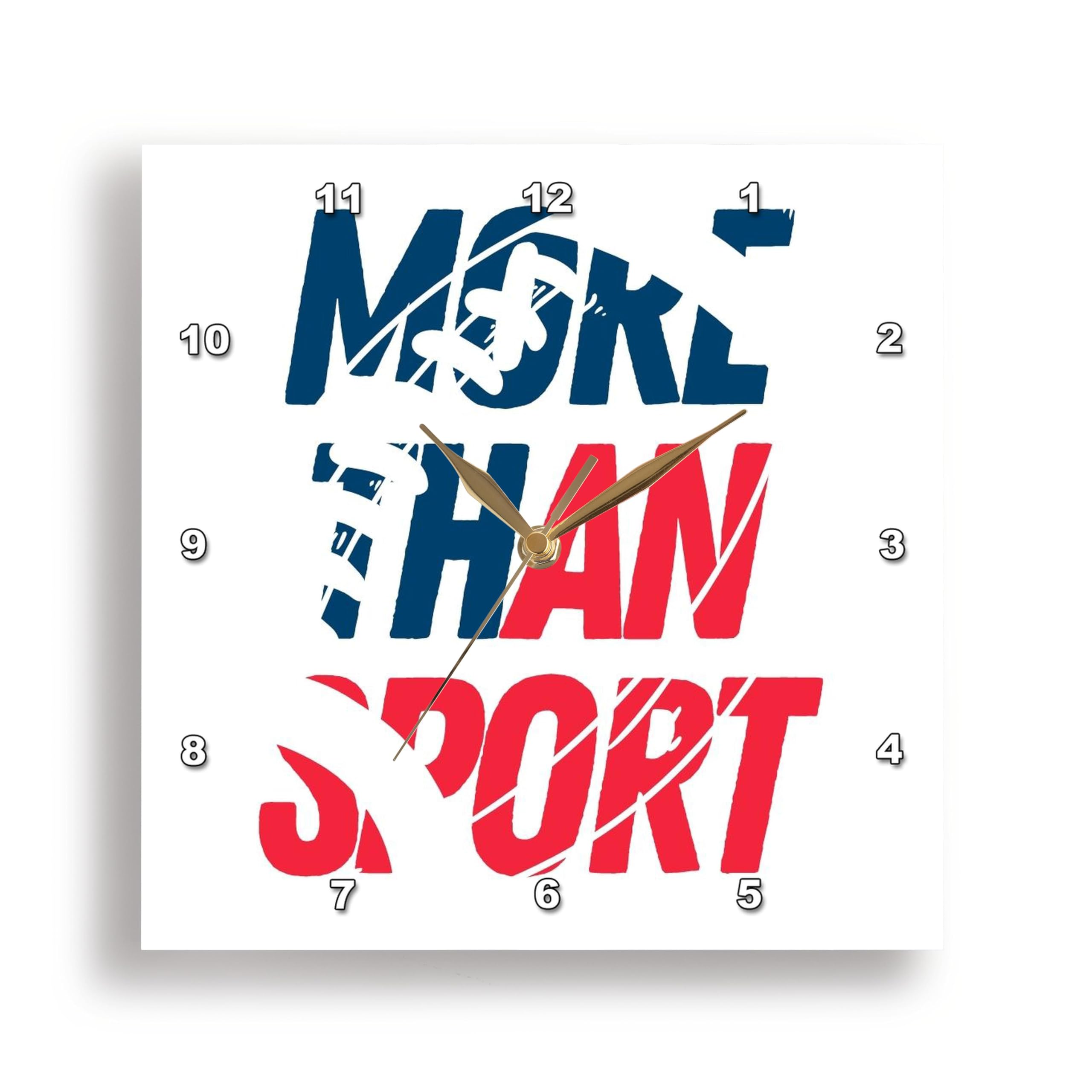 3dRose Wall Clock Silent - 13 inch - More Than Sports American Football Gift for Players and Fans Rosette - American Football