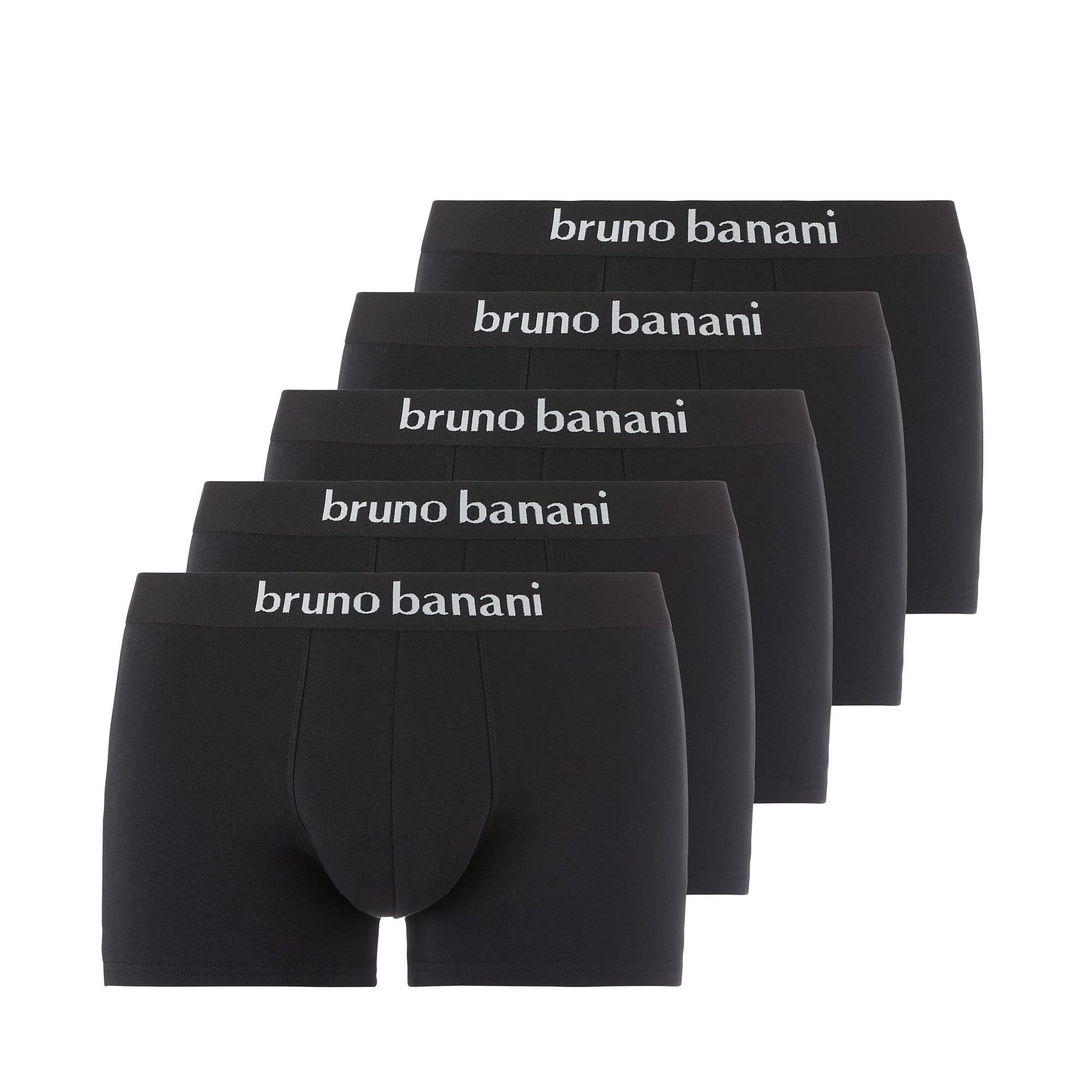 bruno banani Boxershorts Herren Baumwolle ohne Eingriff - 5er Set | Contest, Supersofte Baumwolle, 3 cm Komfortbund ohne Einschneiden, atmungsaktiv &amp; elastisch, Memory-Effekt im Multipack – Amazon Angebot