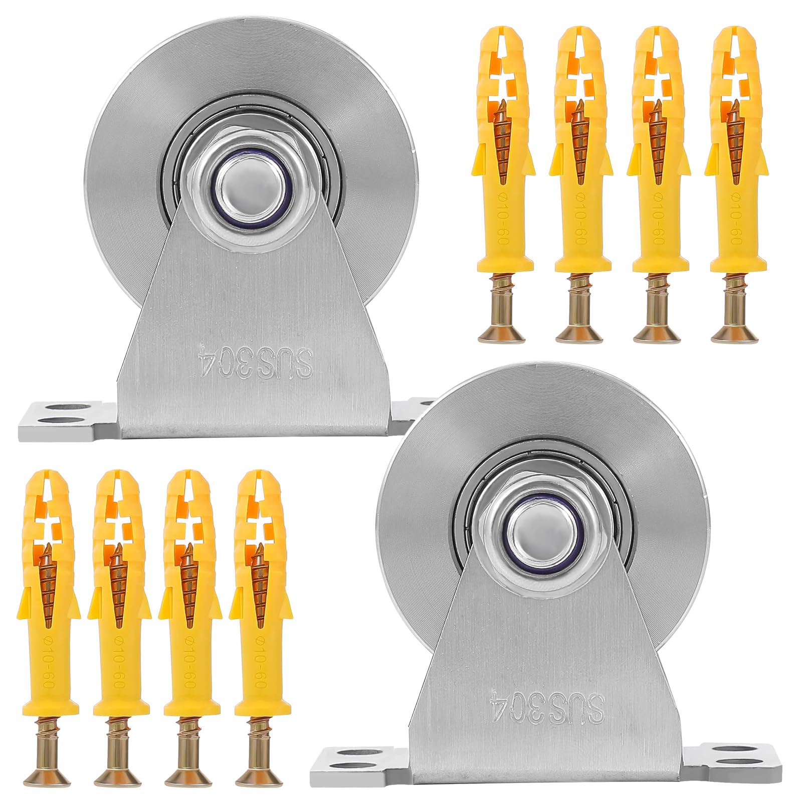 U Type Pulley Wheel Stainless Steel Pulley Block for DIY Gym Equipment,Super Silent Single Pulley Wheel Sliding Gate Detachable Duplex Bearing with